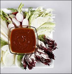 Crudit�s platter with spicy miso dip