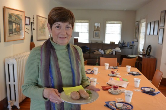 Bonnie Kelly helped set the table for our tasters.