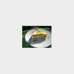 Layered omelet with ham and cheese