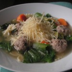 Escarole and meatball soup